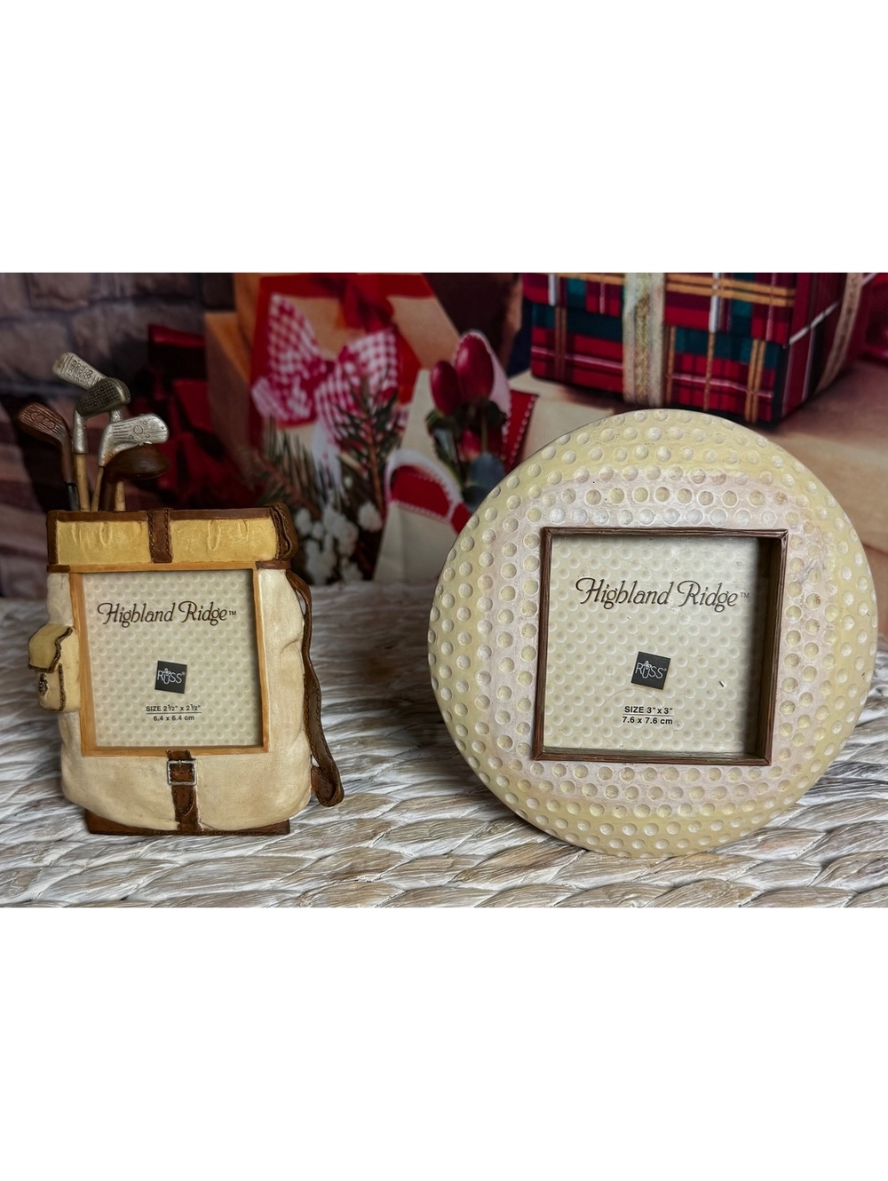 Highland Ridge Golf Theme Picture Frames Set of 2 – Golf Bag and Golf Ball Resin